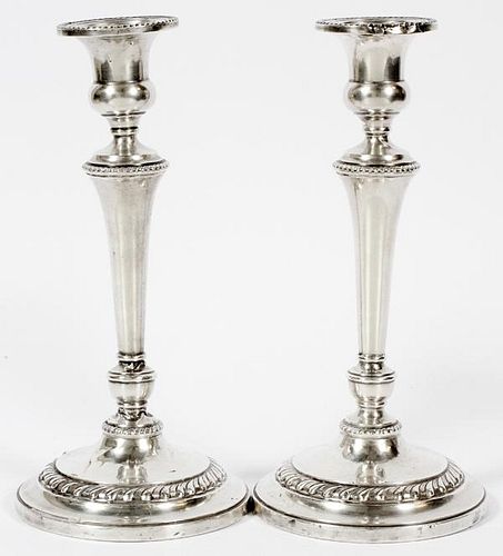 AMERICAN STERLING SILVER CANDLESTICKS PAIR