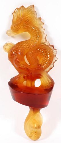 LALIQUE DRAGON FORM CRYSTAL STOPPER