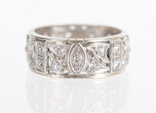 A Diamond and White Gold Eternity Band