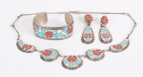 Set of Silver Zuni Jewelry by Nicholas Leekela