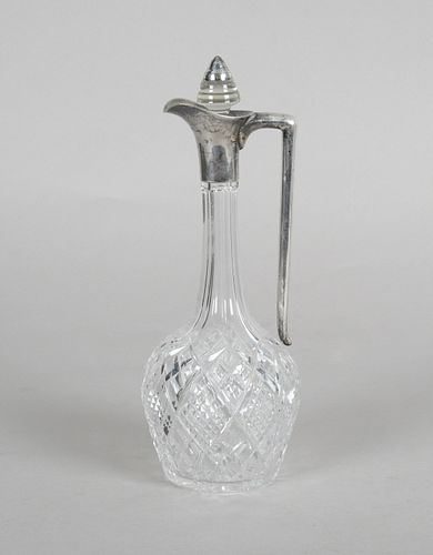 A Continental Silver and Cut Crystal Ewer