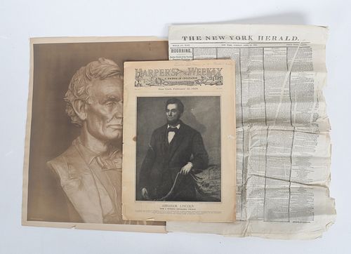 A Group of Ephemera Related to Abraham Lincoln