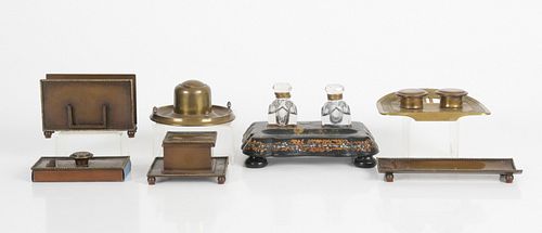 A Group of Antique Inkwells