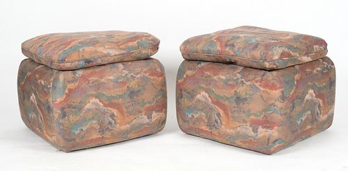 Pair of Upholstered Ottomans