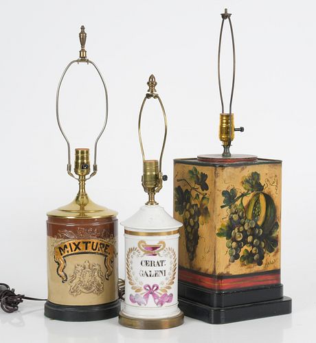 Three Table Lamps, 19th-20th Century