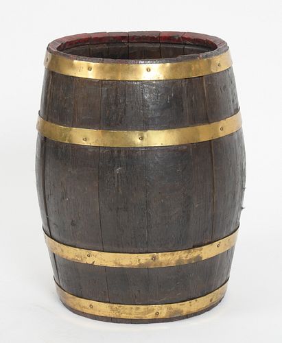English Brass Bound Staved Oak Keg / Barrel