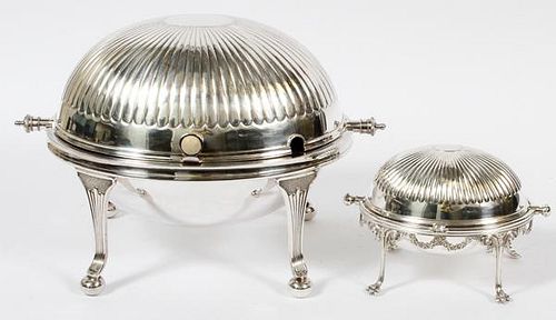 SILVERPLATE REVOLVING DOME ENTREE DISH AND TRAY
