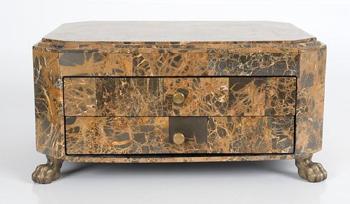 Neoclassical Style Hardstone Veneered Table Box
