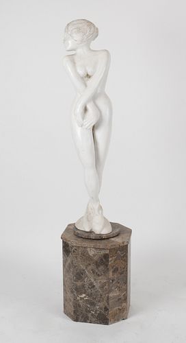 A Near Life Size Marble Figure
