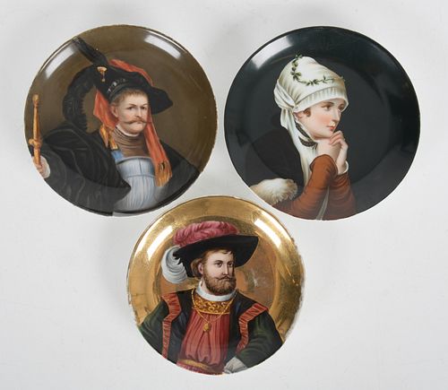 Three Porcelain Portrait Plates