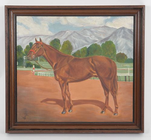 Portrait of a Horse, Possibly Santa Anita Park