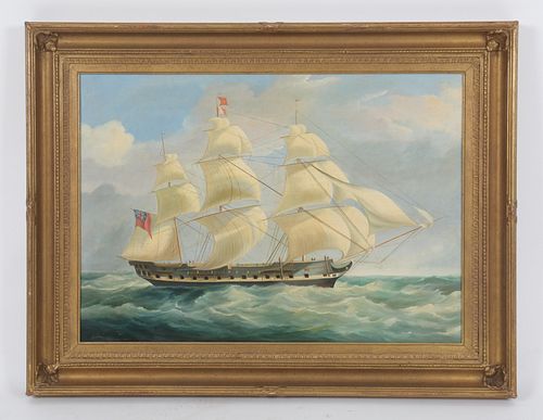 A Portrait of an English Ship, Oil on Canvas