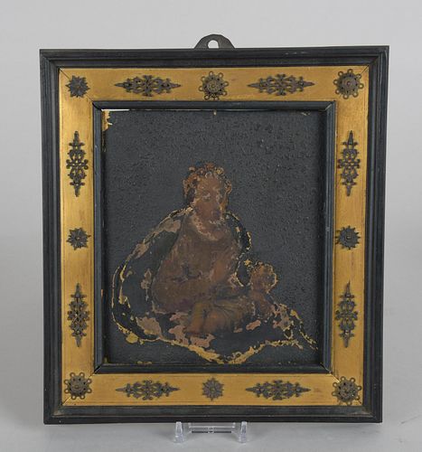 Madonna and Child Painting on Copper
