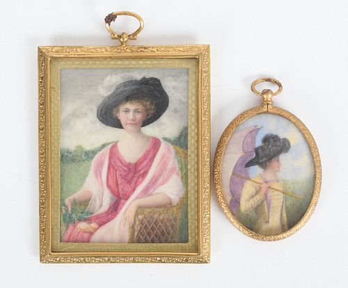 Marion Leale Sharp (1875-1979) Two Portrait Miniatures