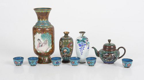 A Group of Chinese and Japanese Cloisonne
