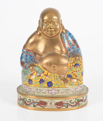 Chinese Cloisonne Enamel Seated Buddha