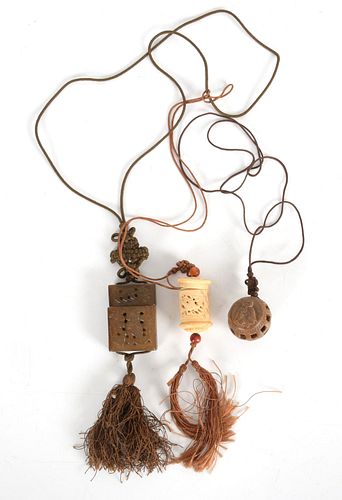 Three Chinese Carved Toggles