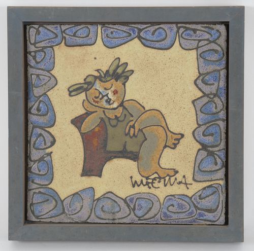 A Mid Century Art Pottery Tile