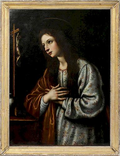 OLD MASTER MARY MAGDALENE OIL ON CANVAS 17TH C.
