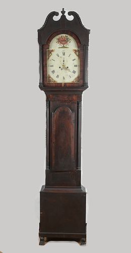 American Inlaid Mahogany Tall Case Clock