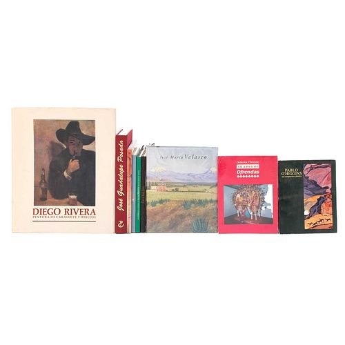 Libros de Arte Mexicano. Debroise, Olivier. Diego Rivera. Pintura de Caballete y Dibujos / José Guadalupe Posada.Piezas: 9.