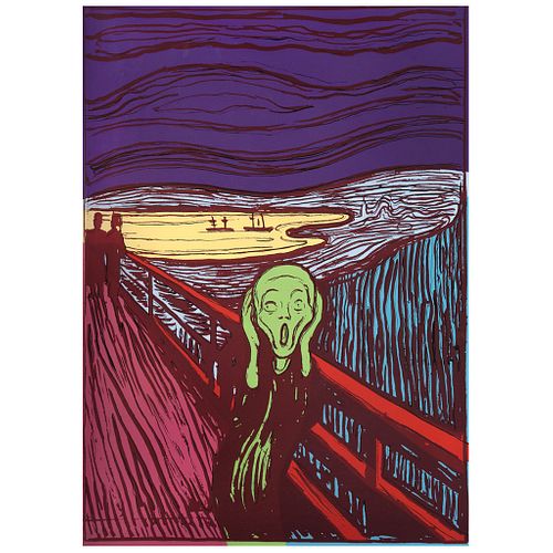 ANDY WARHOL, IIIA.58: The scream (After Munch). Con sello en la parte posterior "Fill in your own signature". Serigrafía. 90 x 64 cm