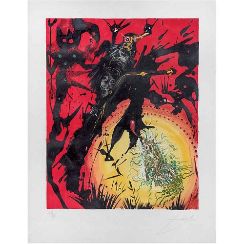 SALVADOR DALÍ, La rana, de la serie Cuentos de Andersen, Firmada, Litografía s/papel japonés 49/75, 64 x 50 cm