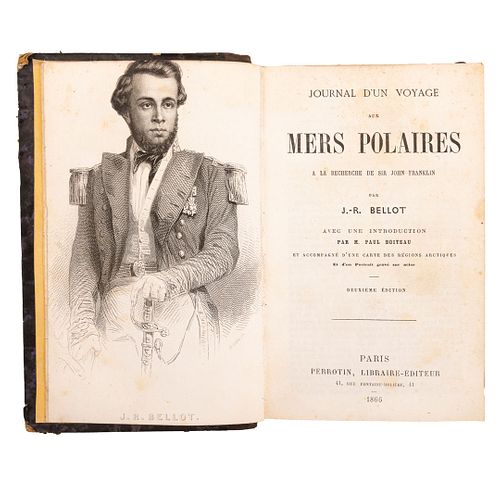 Bellot, Joseph. Journal D'un Voyage aux Mers Polaires a la Recherche de Sir John Franklin. Paris, 1866. 1 mapa.