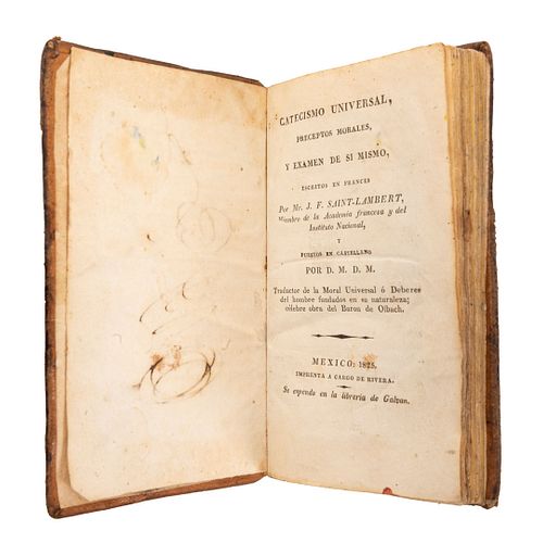 Saint Lambert, J. F. Catecismo Universal, Preceptos Morales, y Examen de si Mismo. México: Imprenta a cargo de Rivera, 1825.