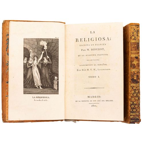 Diderot, Denis. La Religiosa; Escrita en Francés por… de la Academia Francesa. Madrid: En la Imprenta de Don José del Co...