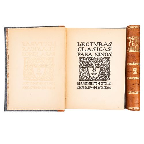 Lecturas Clásicas Para Niños. México:  Secretaría de Educación, 1924 - 1925.  Ilustraciones de R. Montenegro y Fernandez Ledesma. Pzs.2