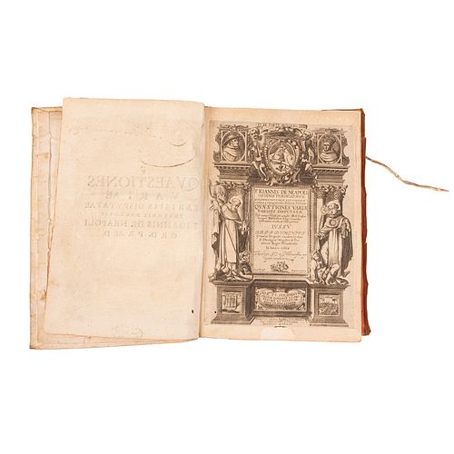 Gravina, Giovanni. F. Ioannis de Neapoli Quaestiones Variae Parisiis Disputatae. Neapoli: In Aedibus Regalibus S. Domini, 1618.