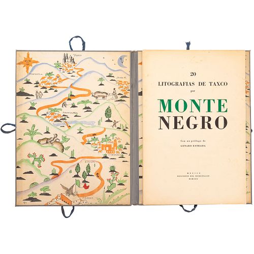 Montenegro, Roberto. 20 Dibujos de Taxco. México: Ediciones del Murciélago, 1930.  fo. doble, 6 p. (sin abrir). Con un...