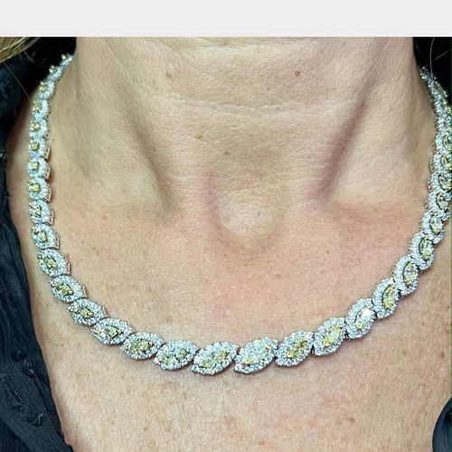 Platinum & 18K 27.90 Ct. Diamond Necklace