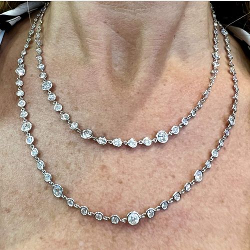 Platinum 28.00 Ct. Diamond by the Yard Necklace