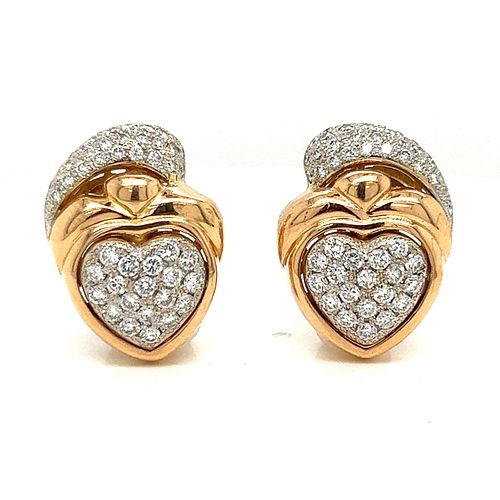 18k Diamond Heart EarringsÂ 