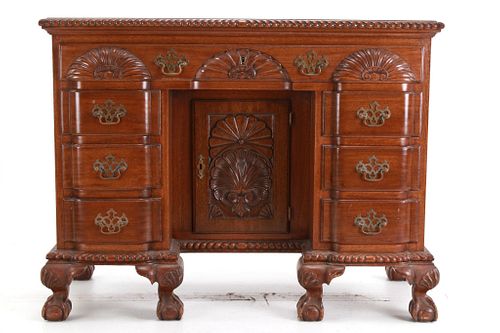 Mid-Late 1800s Chippendale Style Kneehole Desk