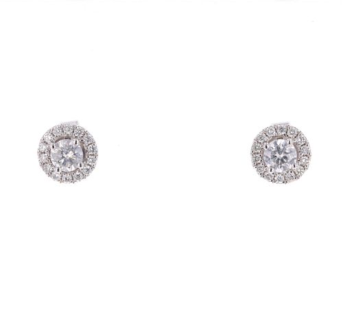 Halo Diamond Earrings & 14k White Gold Earrings
