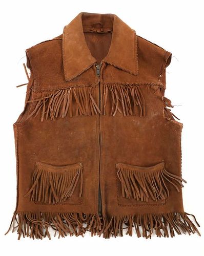 Vintage Small Leather Fringe Vest