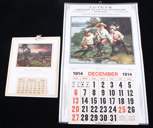1914 Helena, MT Store Advertisement Calendars