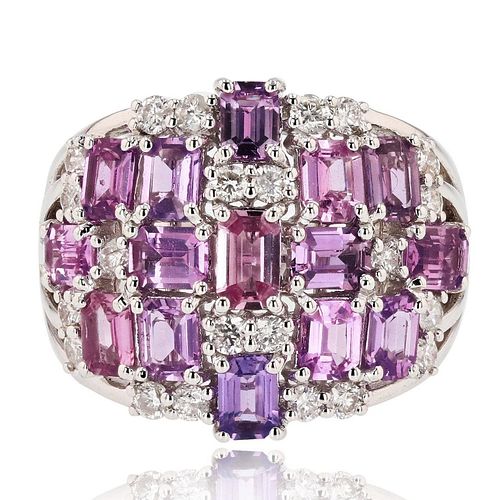 2.98ctw UNHEATED Pink Sapphire and 0.58ctw Diamond
