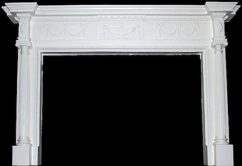 FEDERAL STYLE PLASTER FIREPLACE MANTEL