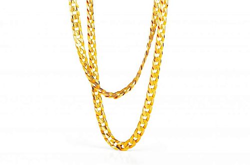 A Gold Necklace and Bracelet Set