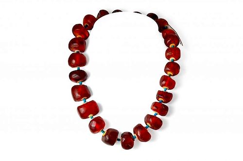 An Egyptian Archaeological Amber Necklace