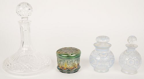 Cut Crystal, Painted and Irridescent Glass (Antique)