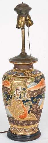 Satsuma Porcelain Vase Lamp (Antique)