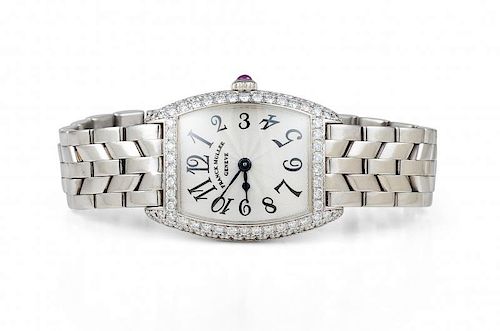 A Franck Muller Cintree Curvex Gold, Ruby and Diamond Lady's Watch