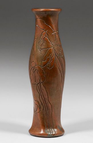 Clewell Copper-Clad Owens Pottery Vase c1905