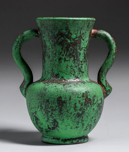 Weller Coppertone Two-Handled Vase c1920s