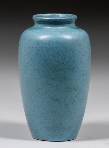 California Faience Matte Turquoise Blue Vase c1915-1920